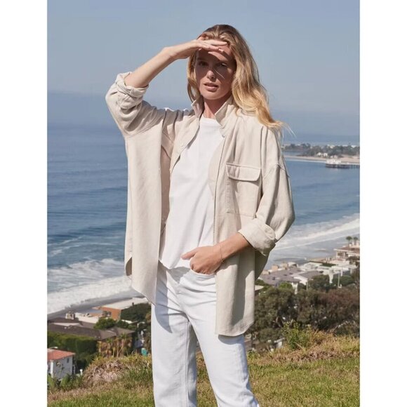 FRANK & EILEEN Mcloghlin Shirt Jacket in Natural Size X-Small/Small - Picture 2 of 16